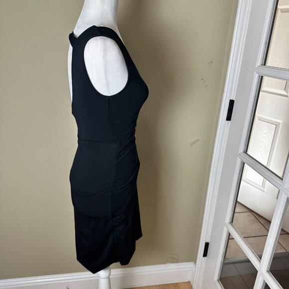 TART Black Knit Wrap Front Ruched Body Con Mini Dress Size XS - Picture 8 of 12
